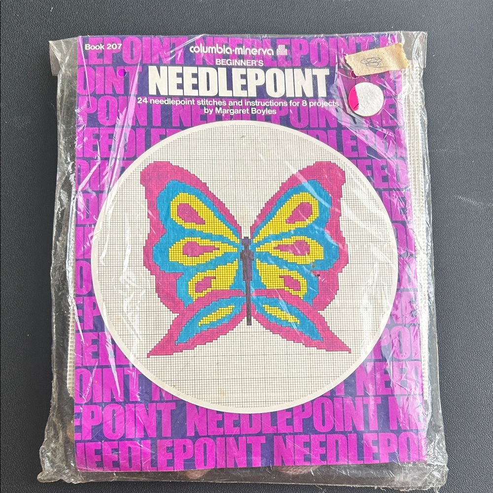 Needlepoint Kit with Colorful Butterfly Design